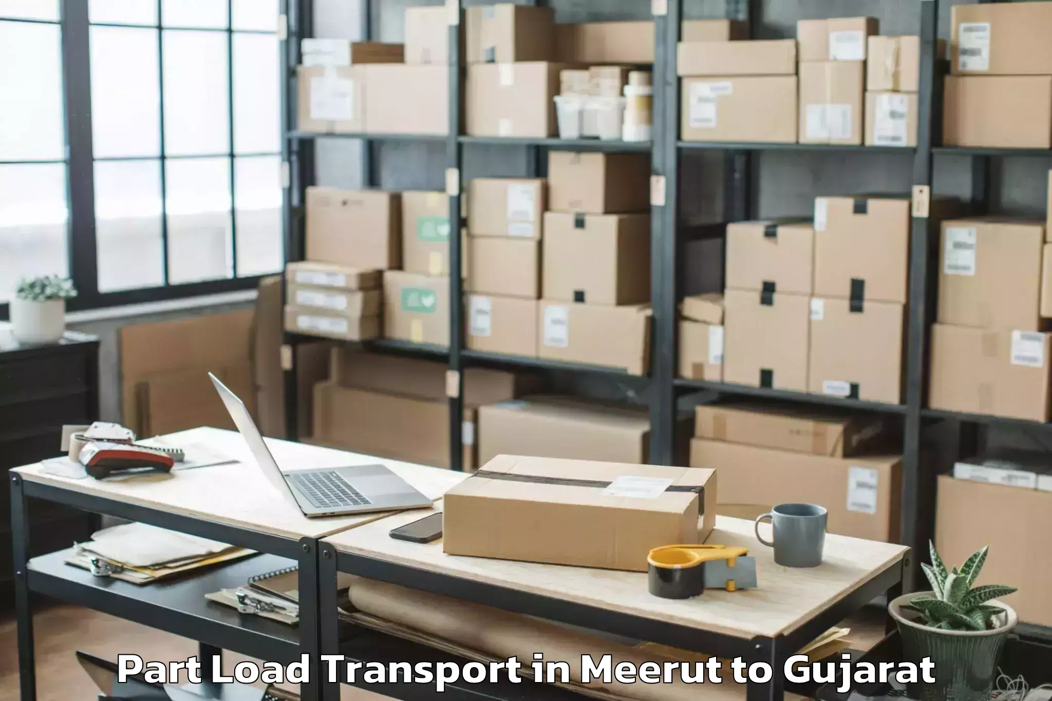 Hassle-Free Meerut to Ganpat University Mehsana Part Load Transport